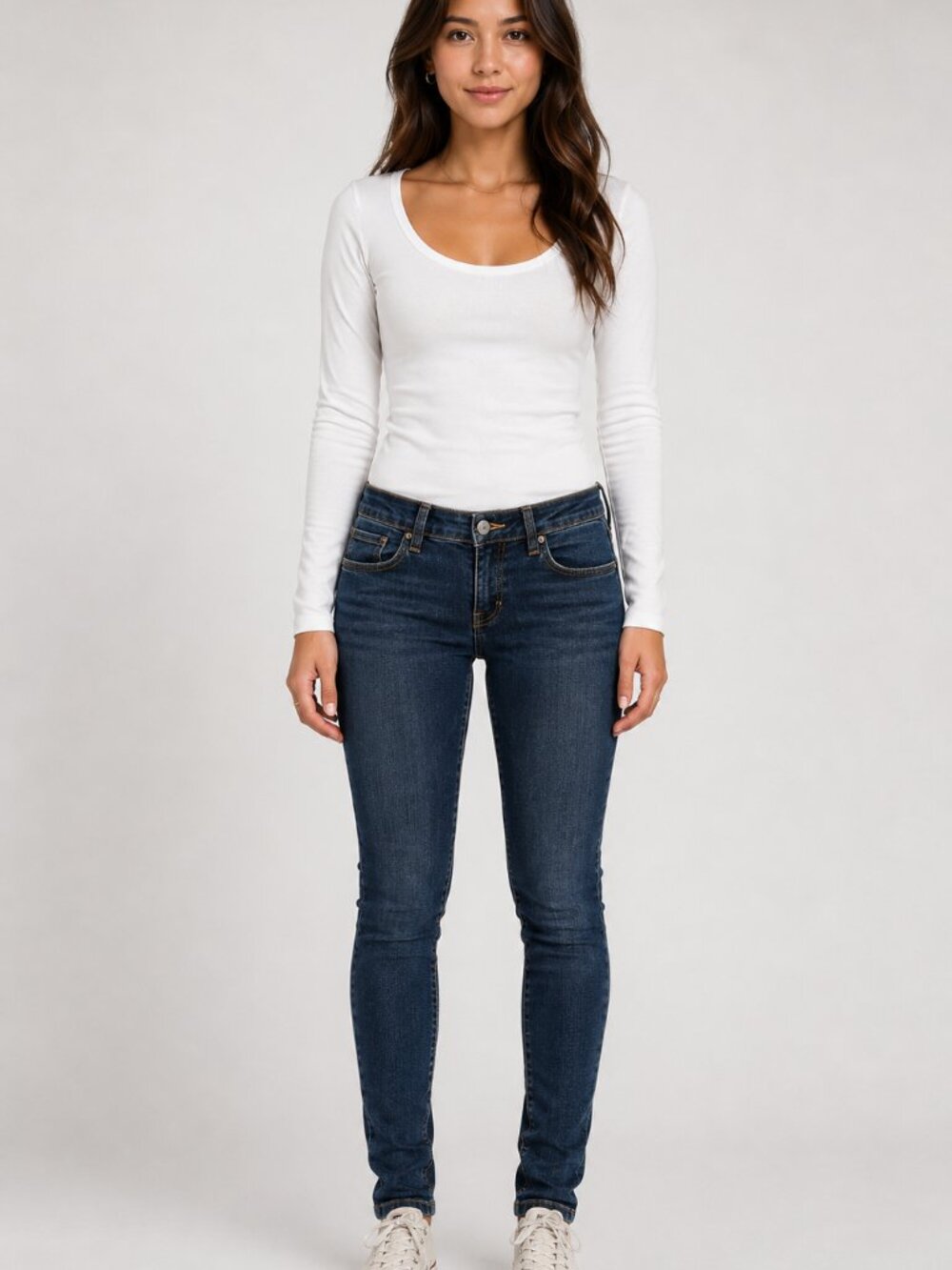 Blue Asphalt WS-46 Low Rise Skinny Jeans Women's 5 Long Dark Wash